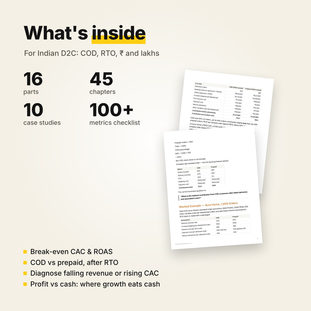 The D2C Metrics Playbook + Founder's Calculator (Bundle)